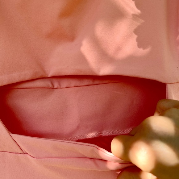 Susana Monaco solid off-shoulder dress PEACH midi back cutout bra-friendly S - Picture 9 of 16